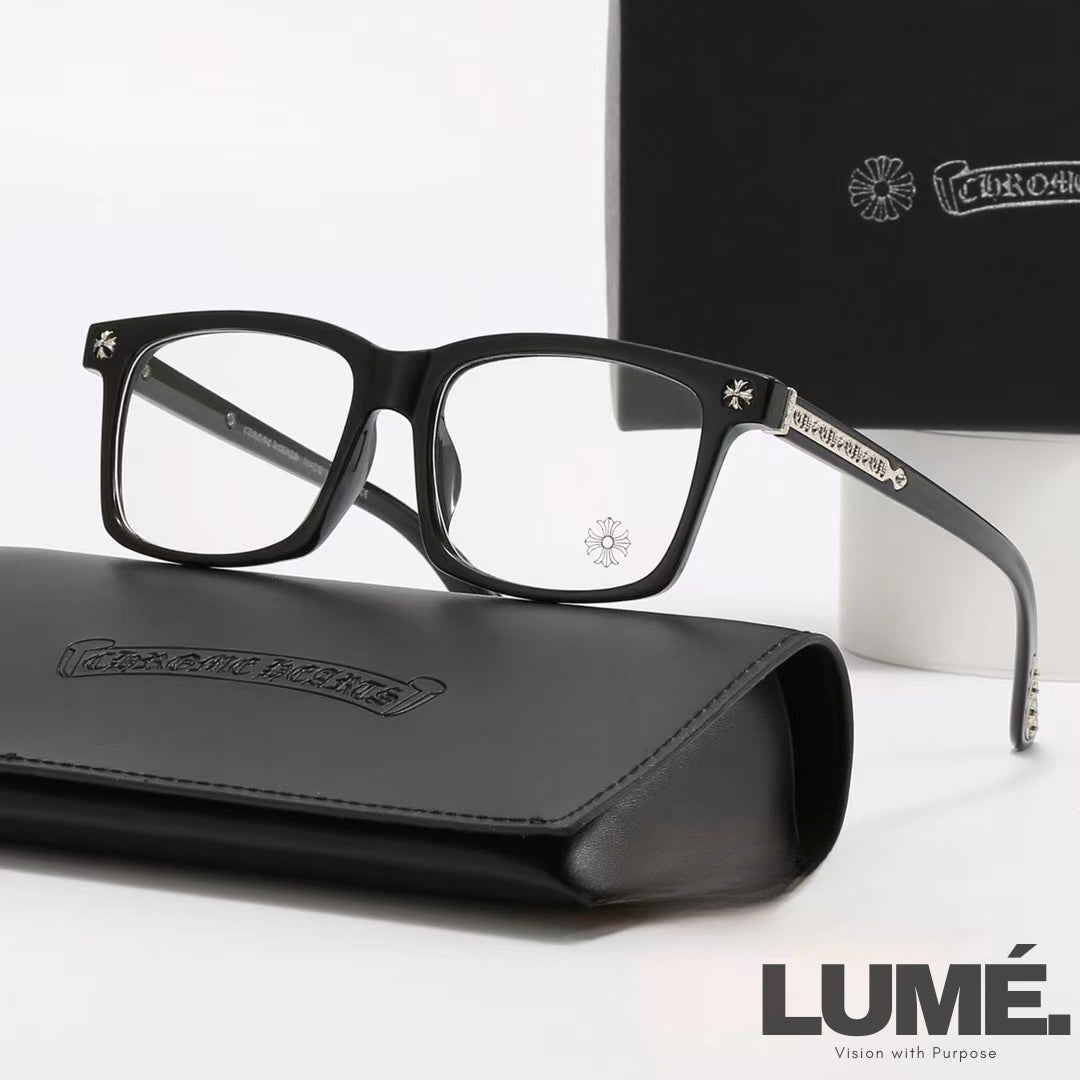 Square-Frame Chrome Hearts Glasses – 4 Colors