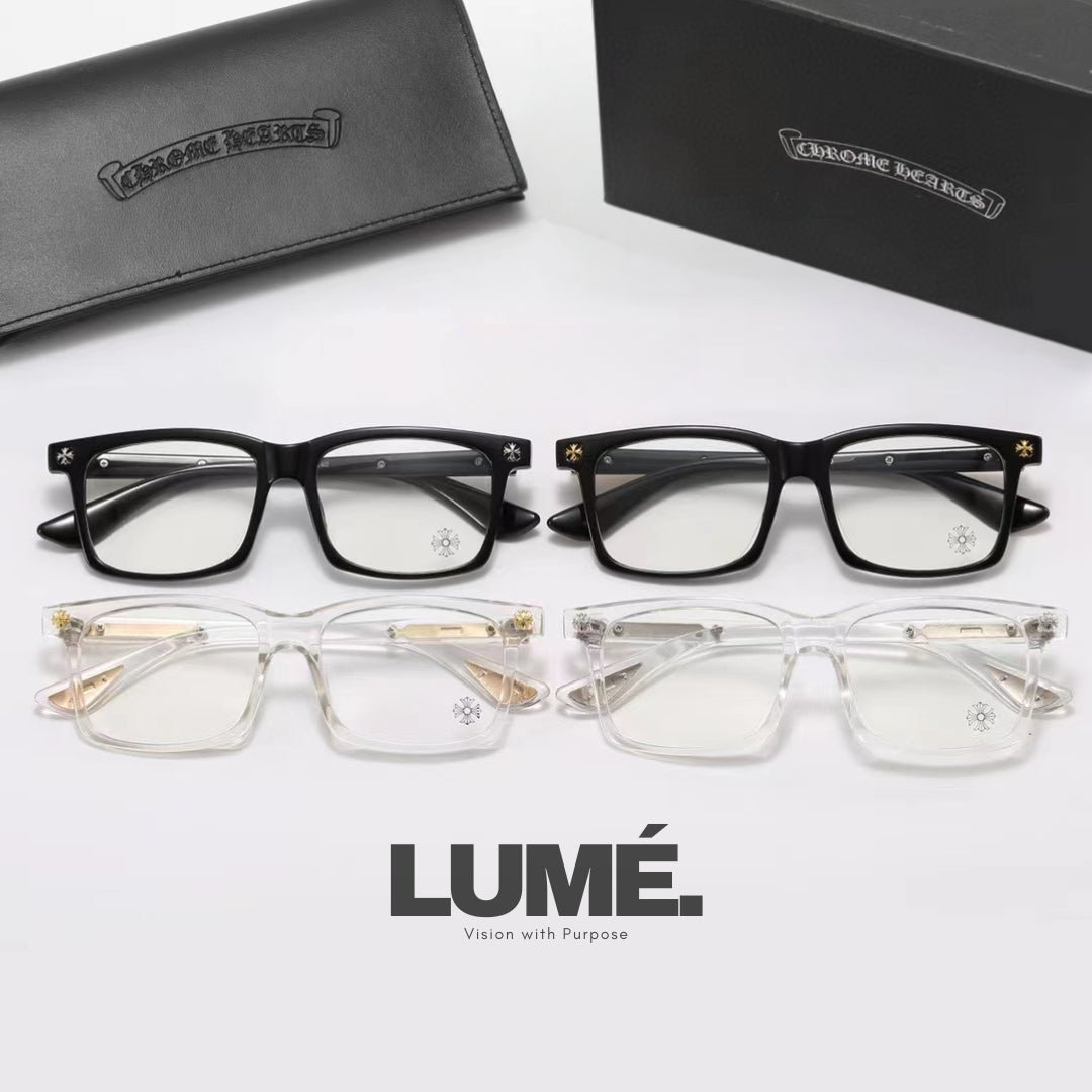 Square-Frame Chrome Hearts Glasses – 4 Colors