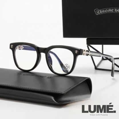 ClassicLux Chrome Hearts Glasses – Transparent Silver