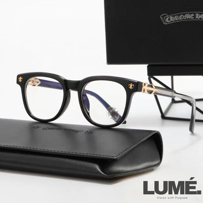 ClassicLux Chrome Hearts Glasses – Transparent Silver