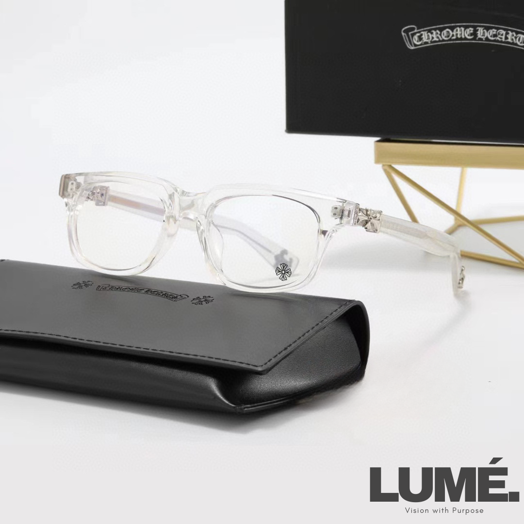 Chunky Chrome Hearts Glasses – Camo Leopard Frame