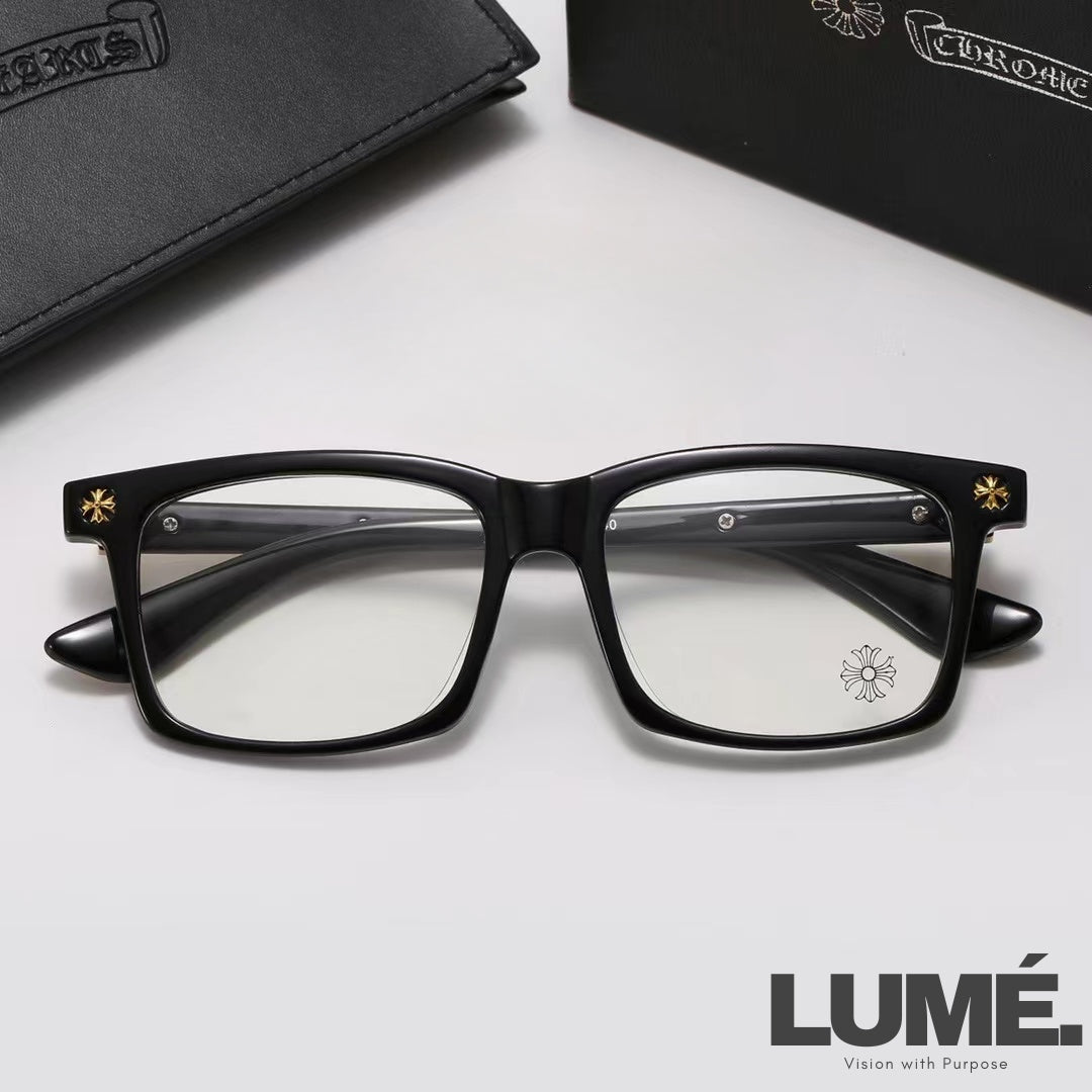 Square-Frame Chrome Hearts Glasses – 4 Colors