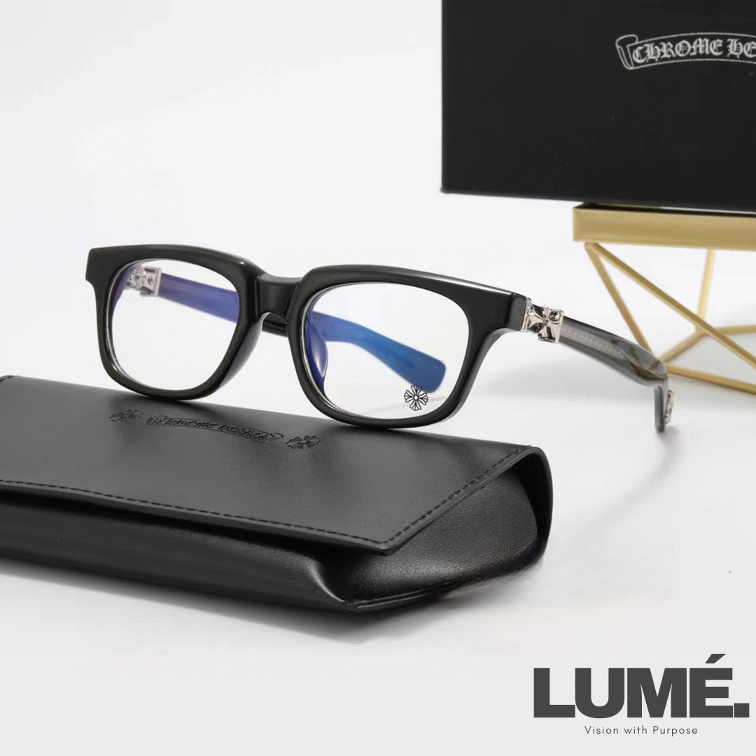 Chunky Chrome Hearts Glasses – Camo Leopard Frame