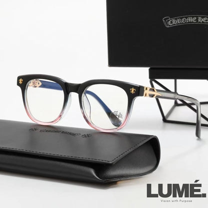 ClassicLux Chrome Hearts Glasses – Transparent Silver