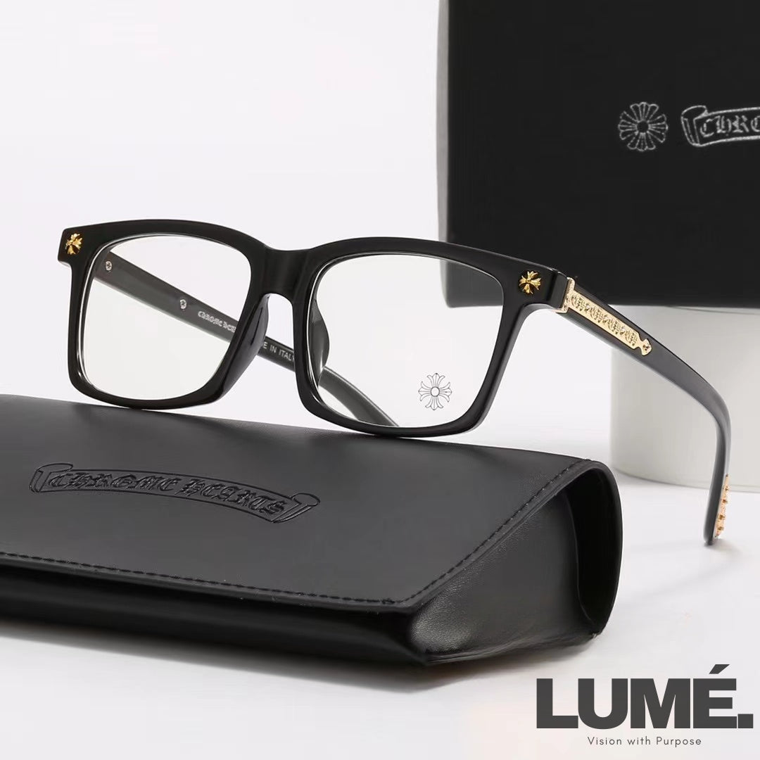 Square-Frame Chrome Hearts Glasses – 4 Colors