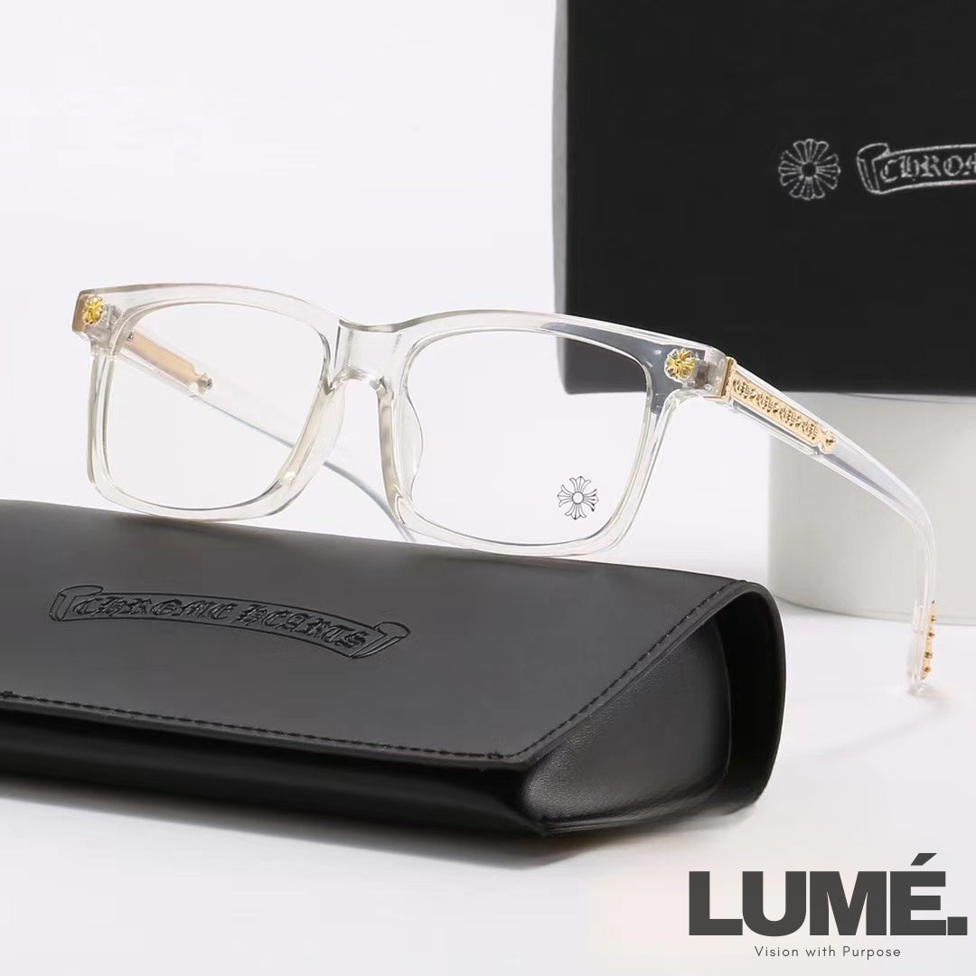 Square-Frame Chrome Hearts Glasses – 4 Colors