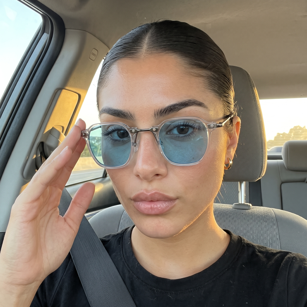 Nova clear/blue on face